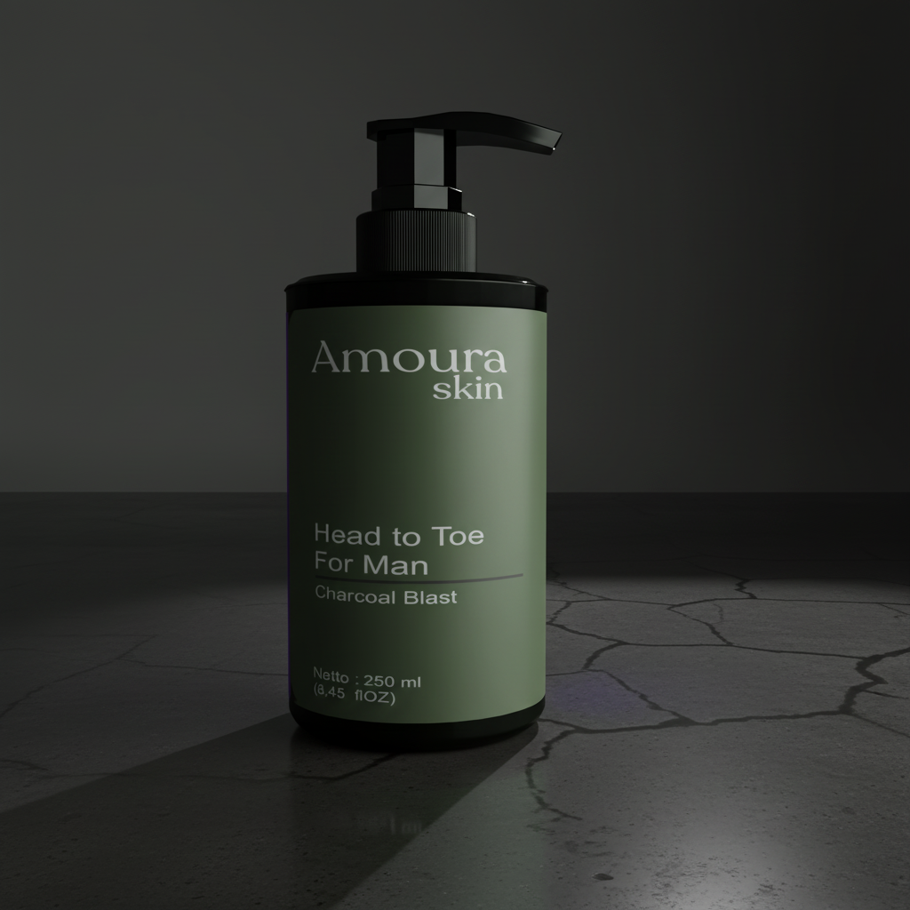Amoura Head To Toe Charcoal For Man 250ml Non-SLS Formula